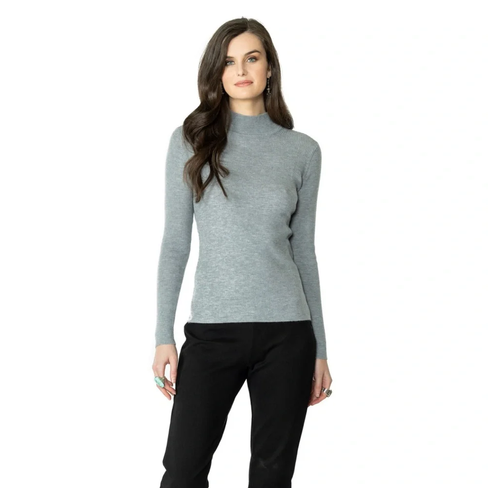 ☕️ {PRICE FIRM} DDR Cashmere Core Turtleneck ~ Heather Grey - Picture 2 of 10